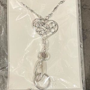 🎀 Brand new silver lanyard necklace badge holder 🎀